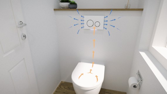 WC with Geberit DuoFresh odour extraction unit WC with Geberit DuoFresh odour extraction unit