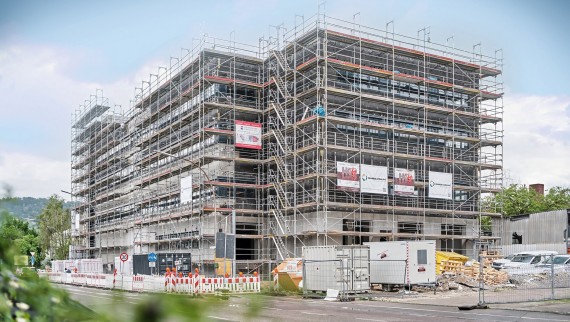 AMF logistics centre in Fellbach, Germany, during construction
