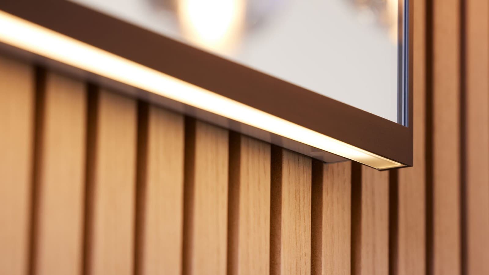 Geberit Plus 125cm in matt black with indirect light strip. Geberit Plus 125cm in matt black with indirect light strip.