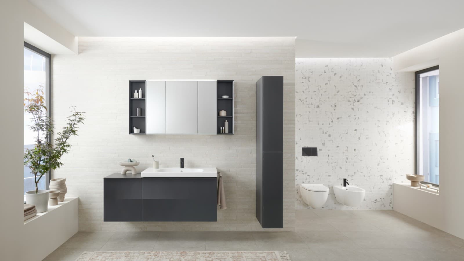 Geberit Acanto bathroom in lava glass Geberit Acanto bathroom in lava glass