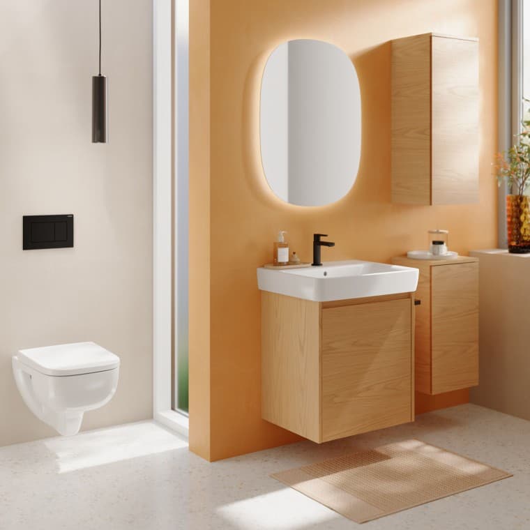 Oval Geberit Option Mirror with Selnova Square Washplace Oval Geberit Option Mirror with Selnova Square Washplace