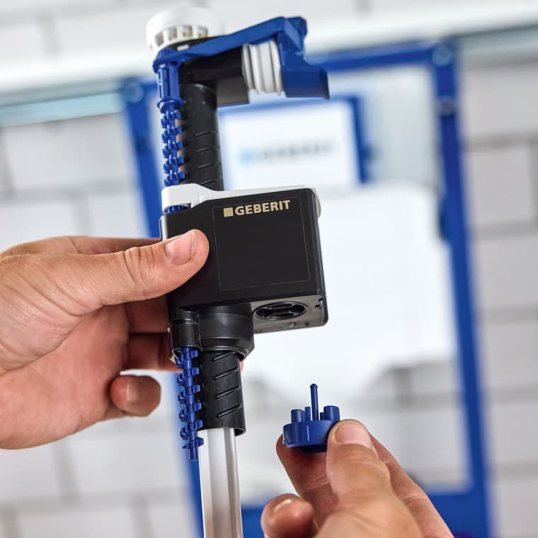 Geberit Type 323 float valve: manually adjustable delay function Geberit Type 323 float valve: manually adjustable delay function