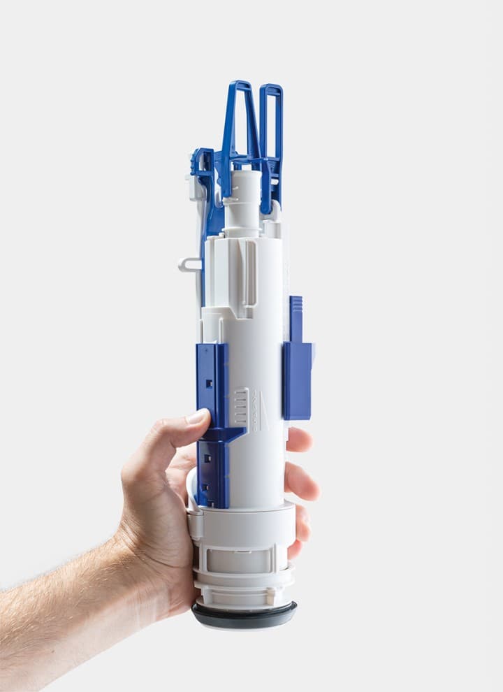 Geberit type 212 flush valve with slider for adjusting the water volume Geberit type 212 flush valve with slider for adjusting the water volume