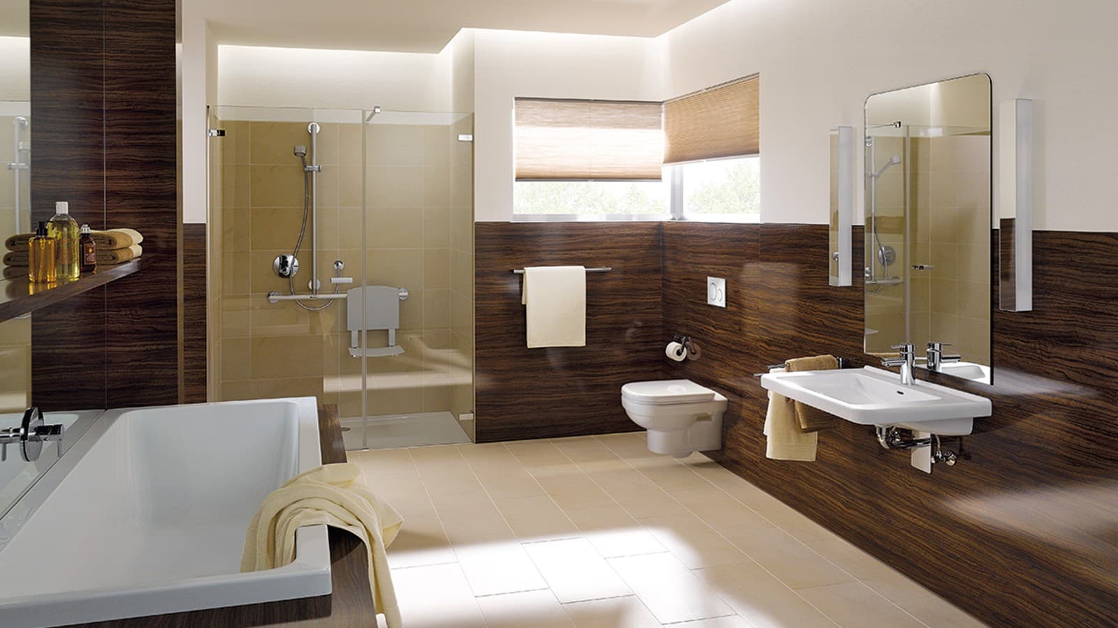 Barrier-free bathroom with plenty of space to move Barrier-free bathroom with plenty of space to move