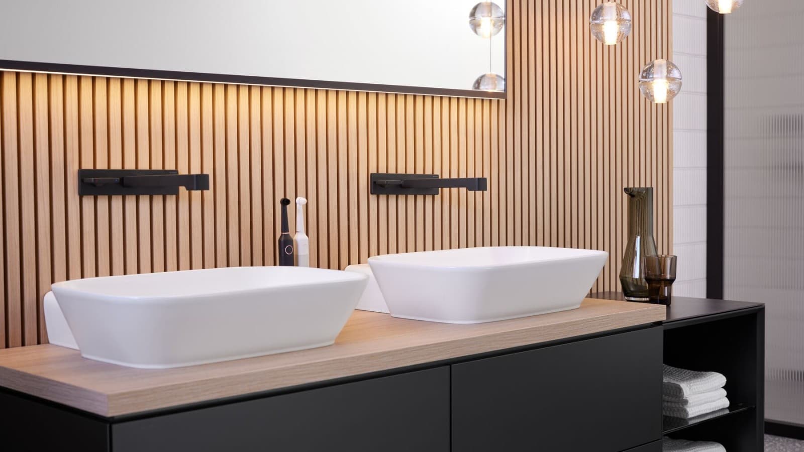 Geberit ONE double washplace with washbasin matt white Geberit ONE double washplace with washbasin matt white