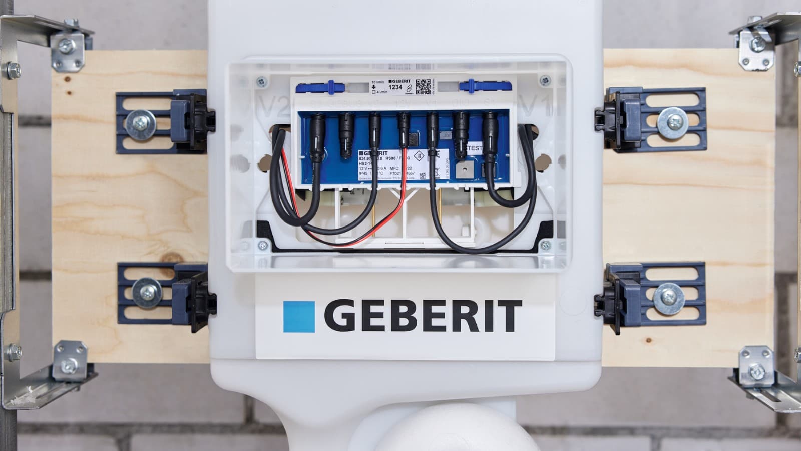 Die Geberit HS50 Hygienespülung wird direkt an das Gateway angeschlossen Die Geberit HS50 Hygienespülung wird direkt an das Gateway angeschlossen