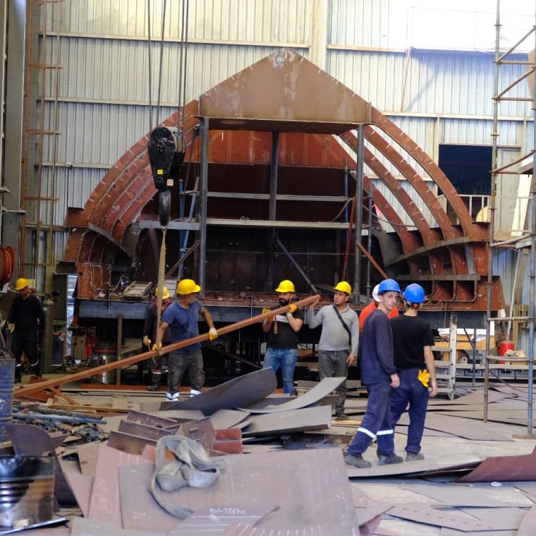 The ADA Yachting shipyard in Bodrum is a hive of activity. The construction of the yacht requires numerous skilled labourers and takes a good two years (© Serkan Ali Çiftçi) The ADA Yachting shipyard in Bodrum is a hive of activity. The construction of the yacht requires numerous skilled labourers and takes a good two years (© Serkan Ali Çiftçi)
