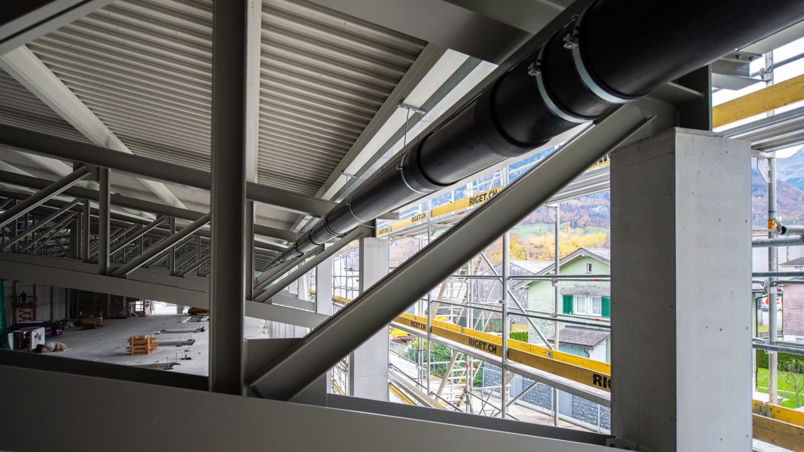 Geberit Pluvia piping system reliably drains the large roof Geberit Pluvia piping system reliably drains the large roof