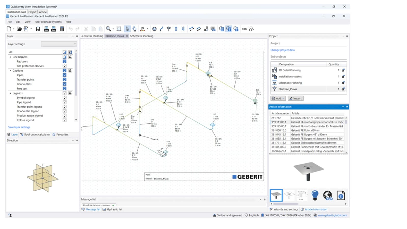 Calculating Pluvia roof drainage in Geberit ProPlanner Calculating Pluvia roof drainage in Geberit ProPlanner